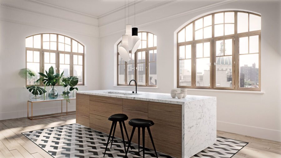 Composiet Keukenbladen White Attica Caesarstone