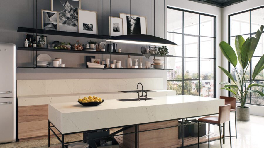 Composiet Aanrechtbladen Aterra Blanca Caesarstone